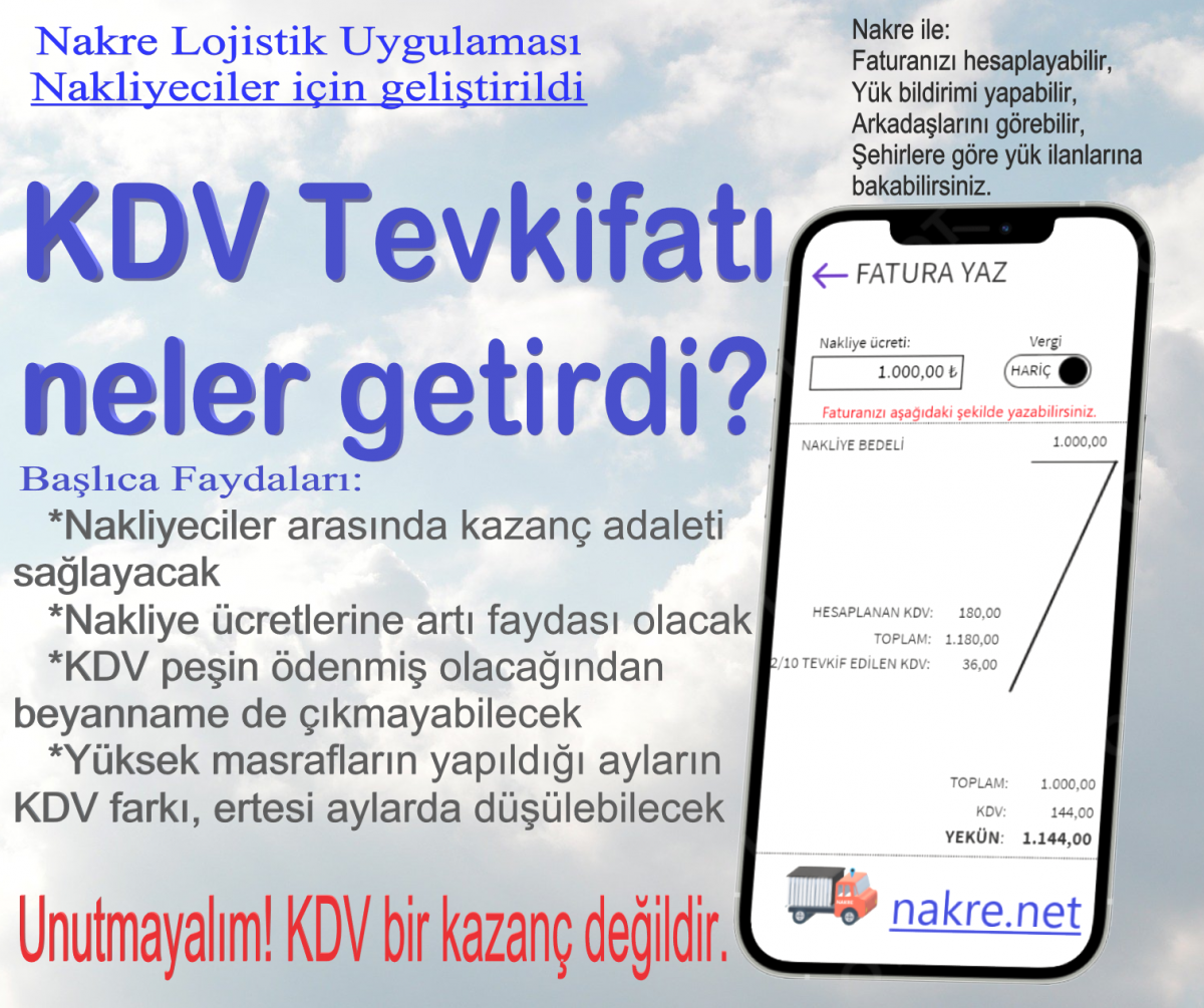 KDV tevkifatı tevkifatlı nakliye fatura örneği